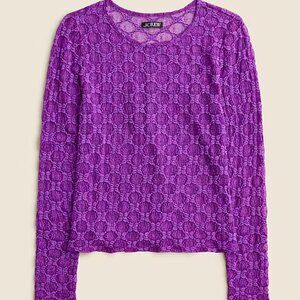 J. Crew Purple Lace Long-Sleeve Top